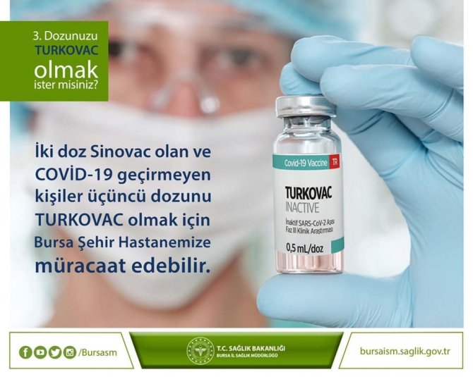 Bursa Şehir Hastanesi’nde Turkovac Aşısı Yapılmaya Başlandı