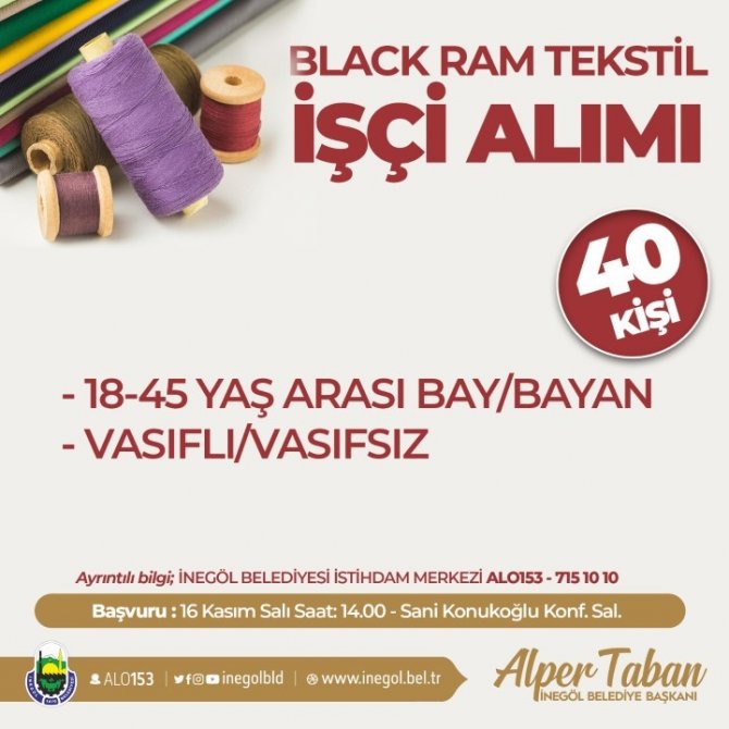 Tekstil Firması 40 Personel Alacak