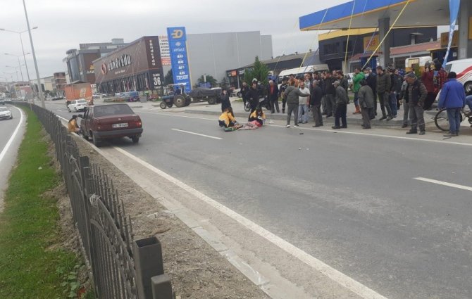 Otomobilin Yayaya Çarptığı Kaza Kamerada: 1 Yaralı