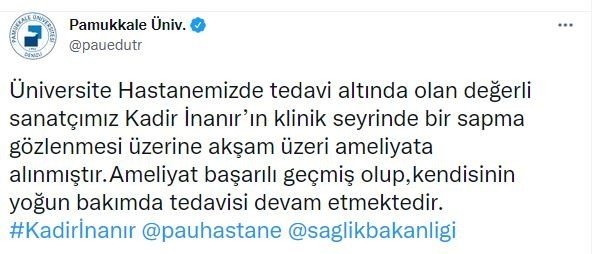 Kadir İ̇nanır Acil Ameliyata Alındı