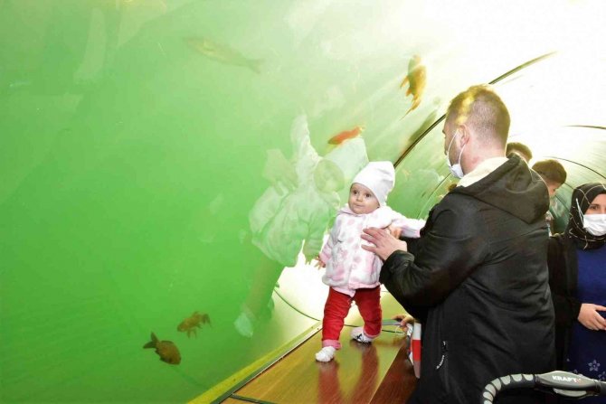 Türkiye’nin En Büyük Tatlı Su Tünel Akvaryumu Çocukları Ağırladı