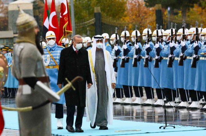 Cumhurbaşkanı Erdoğan, Bae Veliaht Prensi Bin Zayed’i Resmi Törenle Karşıladı