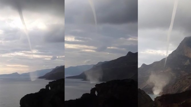 Akdeniz’de Hortum Böyle Görüntülendi