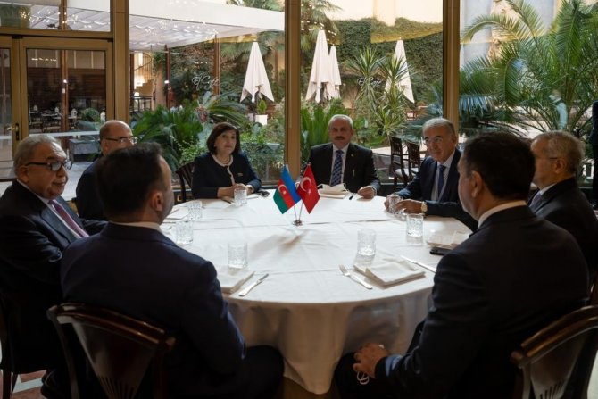 Tbmm Başkanı Şentop, Azerbaycan Meclis Başkanı Gafarova İle Görüştü