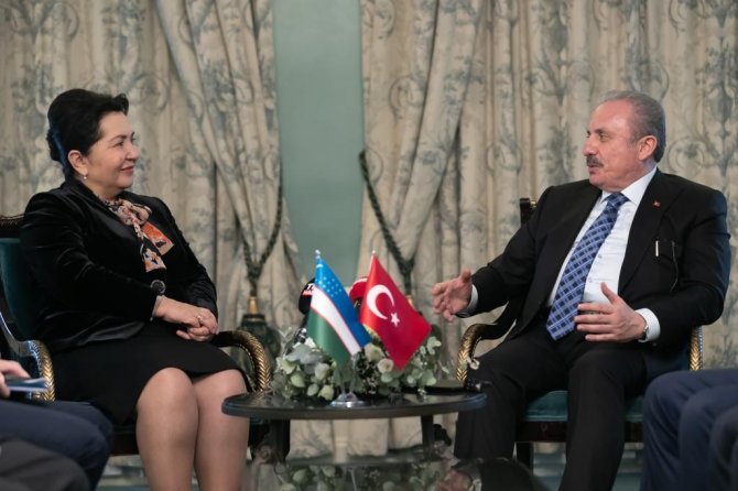 Tbmm Başkanı Şentop, Özbekistan Senato Başkanı Narbayeva İle Görüştü