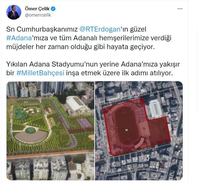 Adana’ya Yapılacak Millet Bahçesi’nin Projesi Ortaya Çıktı