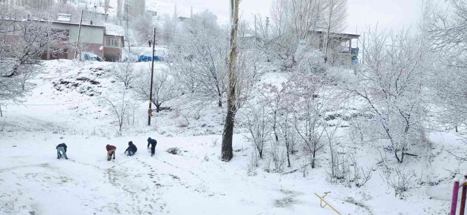Çocuklar Kartopu Oynayarak Karın Tadını Çıkardı