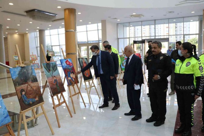 Teröre Karşı Resim Yaptılar