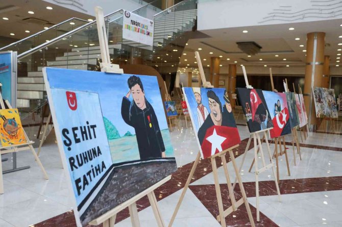 Teröre Karşı Resim Yaptılar