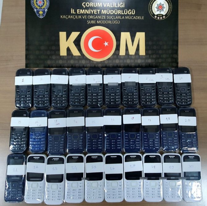 Çorum’da Kaçak Cep Telefonu Operasyonu
