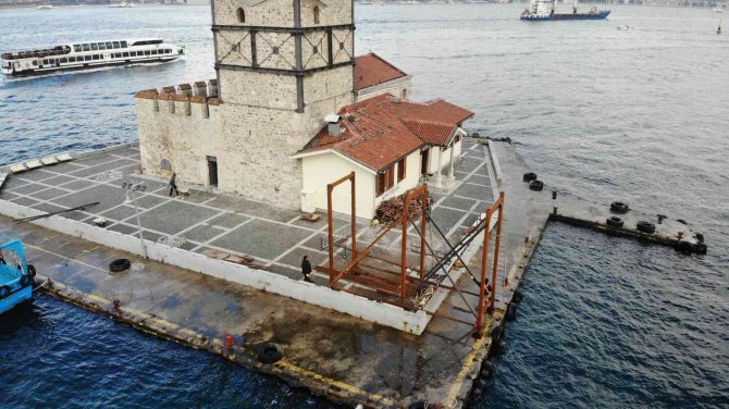 Kız Kulesinde Restorasyon Çalışmaları Devam Ediyor