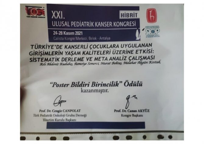 Bşeü Bölüm Başkanı Kudubeş, ’Poster Bildiri Birincilik’ Ödülüne Layık Görüldü