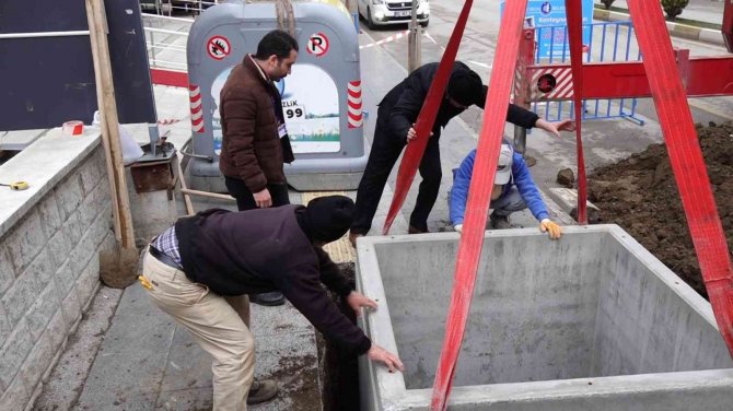 Çorum’da Çöp Konteynırları Yer Altına Alınıyor