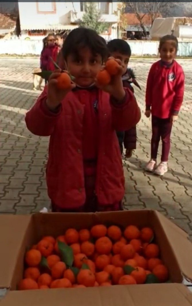 Topladıkları Mandalinaları, Antalya’daki Yaşıtları İle Paylaştılar