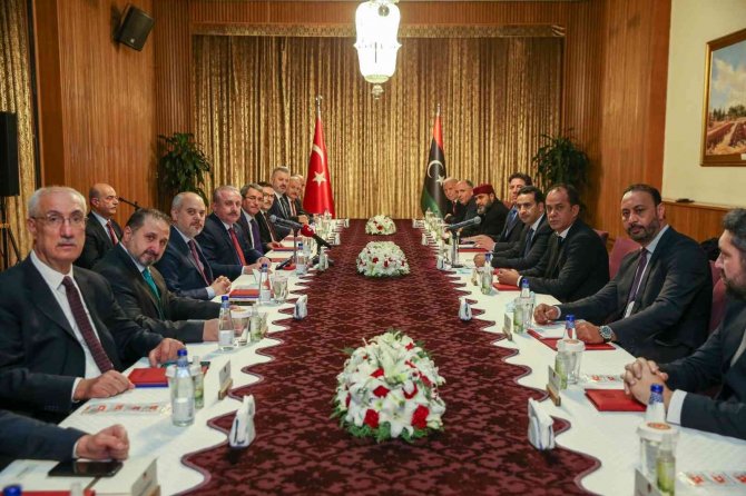 Tbmm Başkanı Mustafa Şentop, Libya Temsilciler Meclisi Başkanvekili Fevzi El Nuveyri’yi Kabul Etti