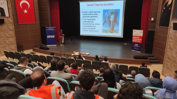 Sağlık Personelinden Afad Gönüllülerine İlk Yardım Eğitimi