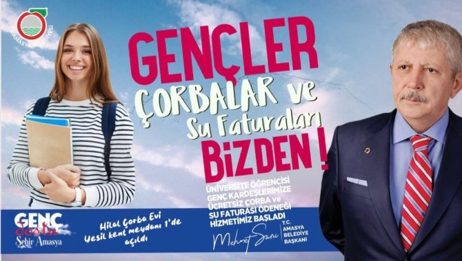 Amasya Belediyesi’nden Üniversitelilere Bedava İçme Suyu Ve Çorba