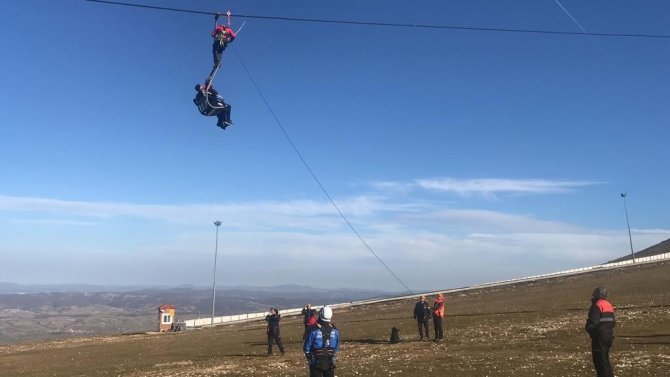 Ladik Akdağ’da Nefesleri Kesen Tatbikat