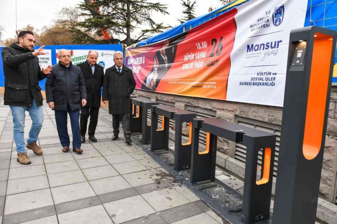 Başkentte Bisiklet Şarj İstasyonları Kurulmaya Başlandı