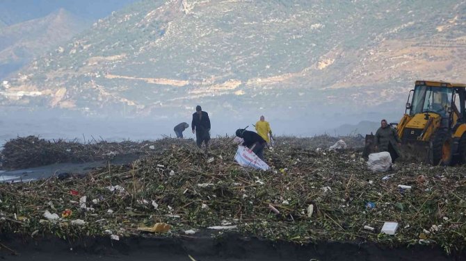 Sahile Vuran Odunlar Kışlık Yakacakları Oldu