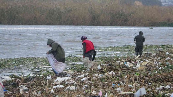 Sahile Vuran Odunlar Kışlık Yakacakları Oldu