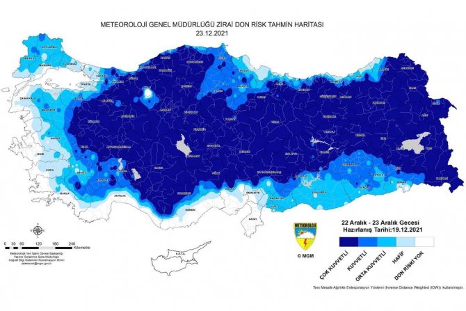 Düzce İçin Zirai Don Uyarısı