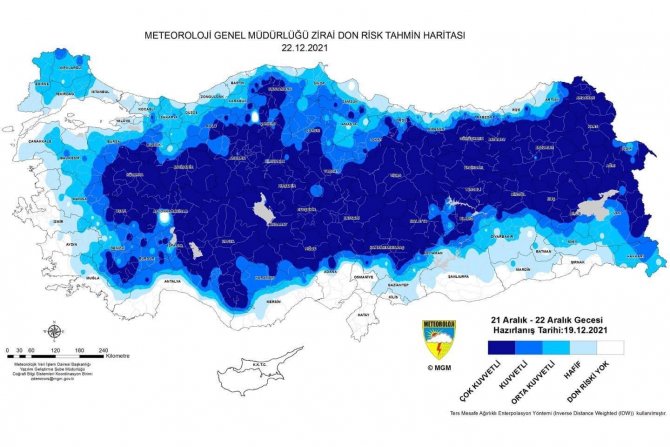 Düzce İçin Zirai Don Uyarısı