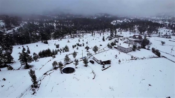 Denizli’nin Sibiryası Çameli’nden Kar Manzaraları
