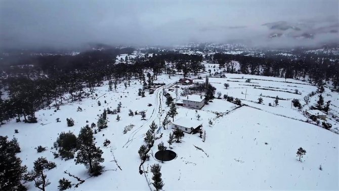 Denizli’nin Sibiryası Çameli’nden Kar Manzaraları