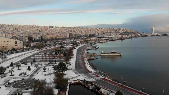 Beyaz Örtüyle Kaplanan Samsun Havadan Görüntülendi