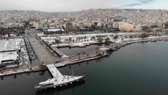 Beyaz Örtüyle Kaplanan Samsun Havadan Görüntülendi