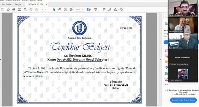 Bartın Üniversitesinde “Kamuda İ̇yi Yönetim İ̇lkeleri” Konulu Eğitim