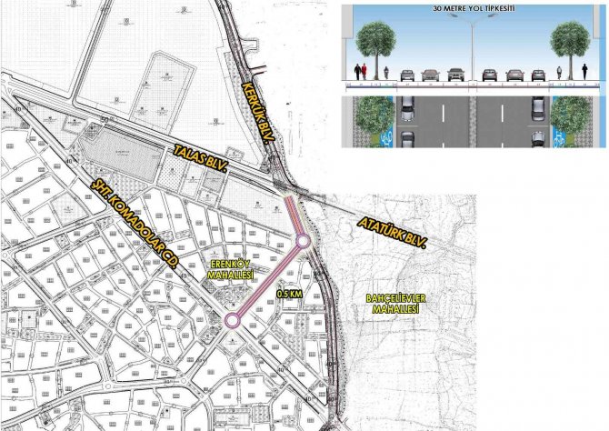 Büyükşehir, Şehit Komandolar Caddesi’ni Atatürk Bulvarı’na Bağlayacak