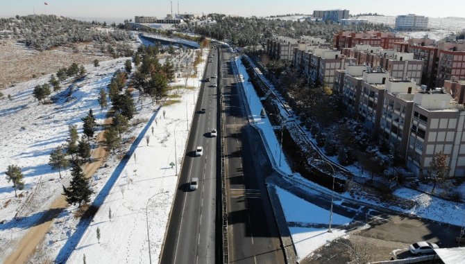 Şanlıurfa’da Kar Manzarası Havadan Görüntülendi