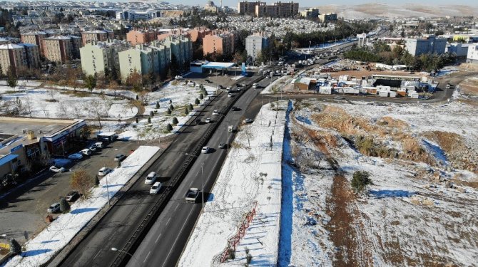 Şanlıurfa’da Kar Manzarası Havadan Görüntülendi