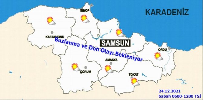 Samsun’da Ayaz Dondurdu