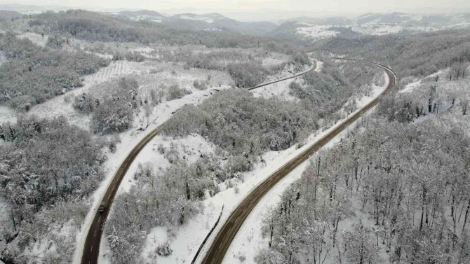 Karadeniz Sahil Yolundan Kar Manzaraları