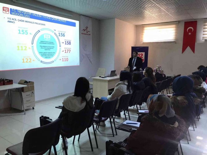 112 Çağrı Merkezinden Nevü Gülşehir Smyo Öğrencilerine Teknik Eğitim