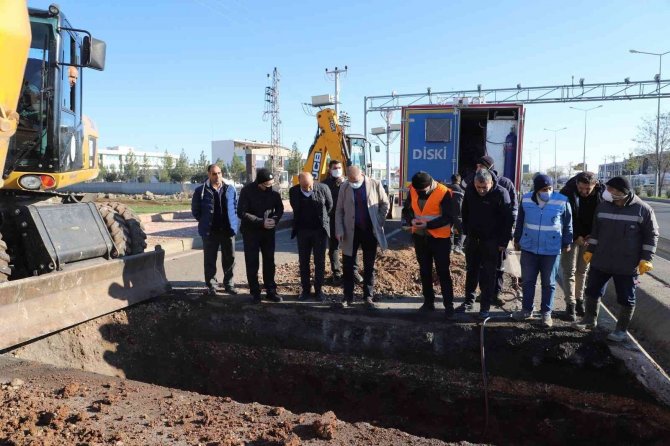 Di̇ski̇ Afet Ve 500 Evler Kanalizasyon Hattında Oluşan Arızayı Giderdi