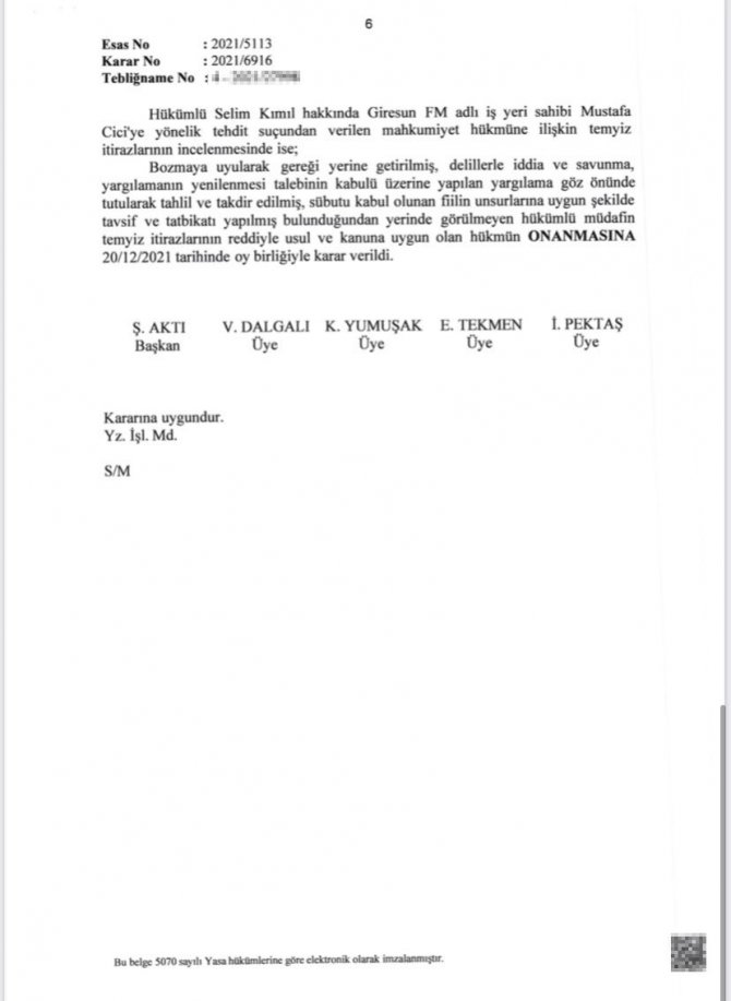 Aziz Yıldırım Ve Yöneticilerin Beraat Kararı Onandı