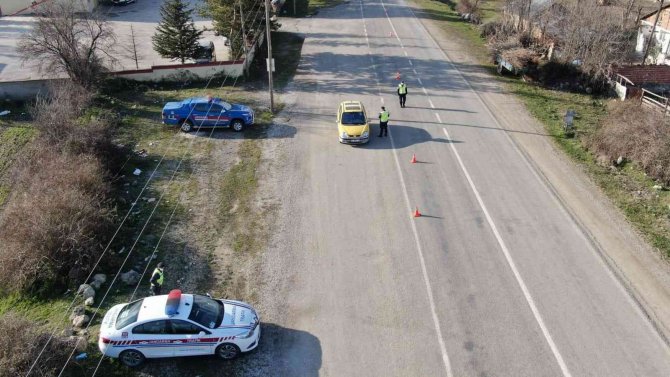 Jandarmadan Drone Destekli Trafik Denetimi