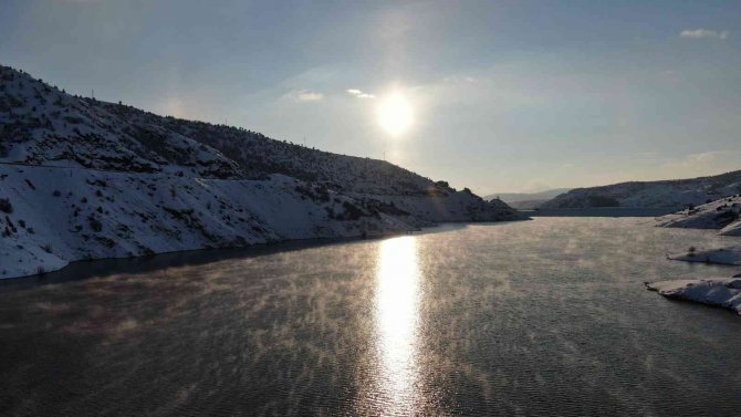 Dondurucu Soğukta Gün Batımı Görsel Ziyafet Sundu