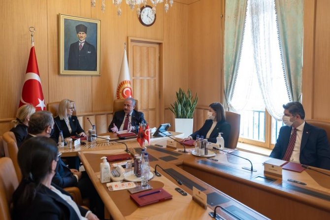 Tbmm Başkanı Şentop Arnavutluk Meclis Başkanı Nikolla İle Görüştü