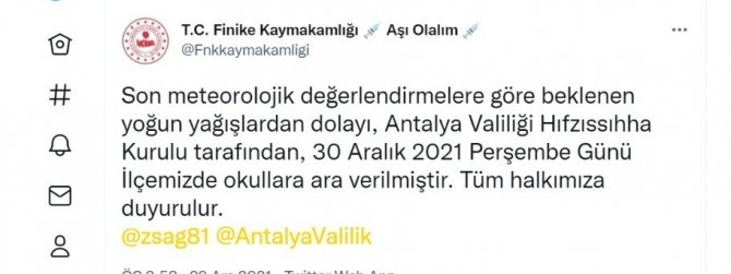 Meteoroloji’nin ‘Kırmızı’ Kodlu Uyardığı Antalya’da 3 İlçede Okullar Tatil Edildi