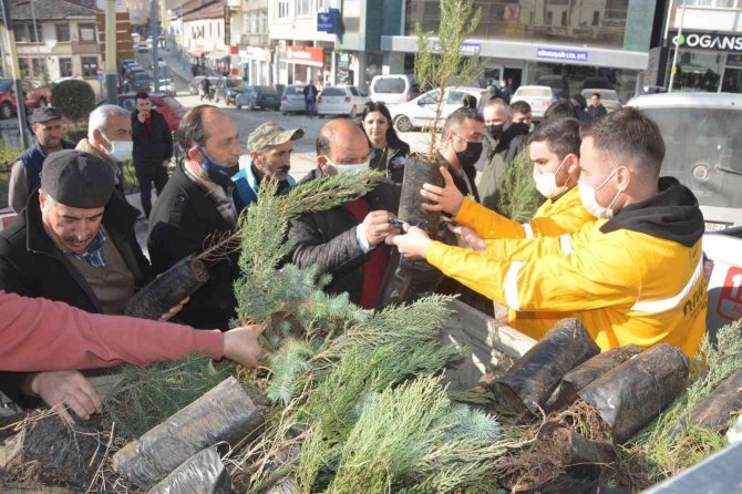 Tokat’ta Yılbaşı Öncesi Bin Adet Fidan Dağıtıldı