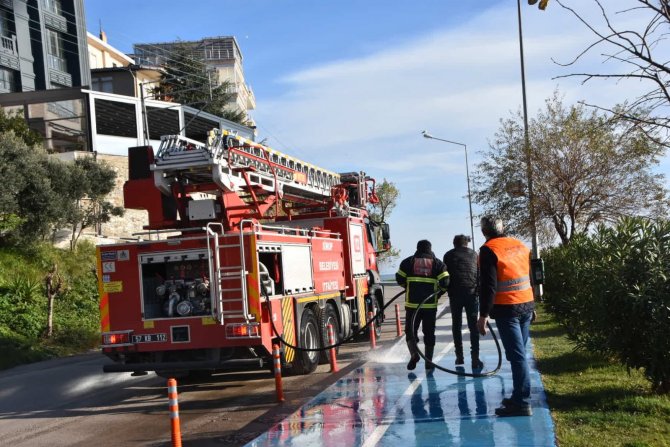 Sinop’ta Kaldırımlar Yıkandı