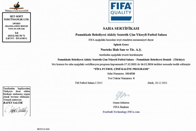 Pamukkale’de 2 Stat Fi̇fa Sertifikalarını Aldı
