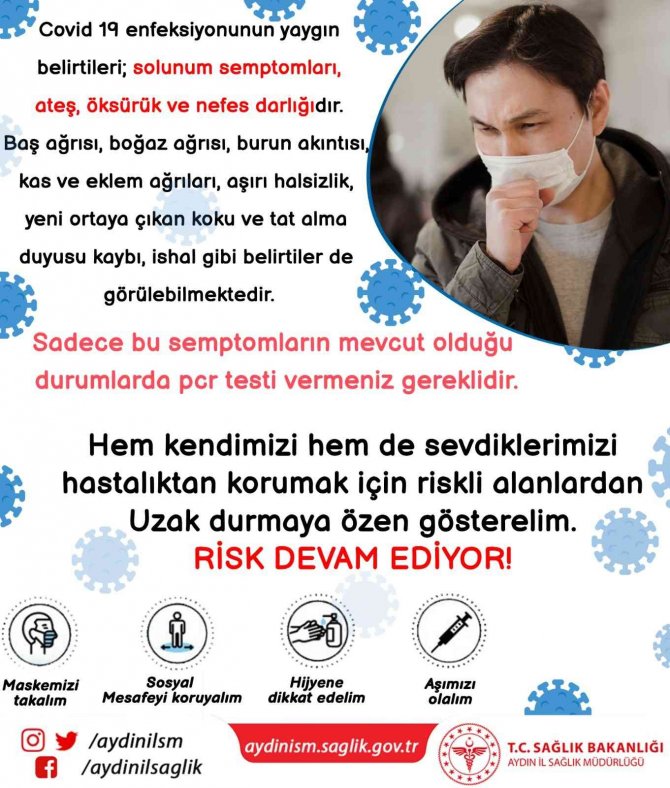 İ̇l Sağlık Müdürlüğü’nden Aydınlılara Çağrı: “Riskli Alanlardan Uzak Duralım”
