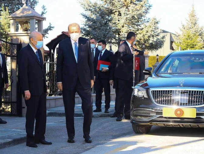 Cumhurbaşkanı Erdoğan, Mhp Lideri Bahçeli’yi Ziyaret Etti