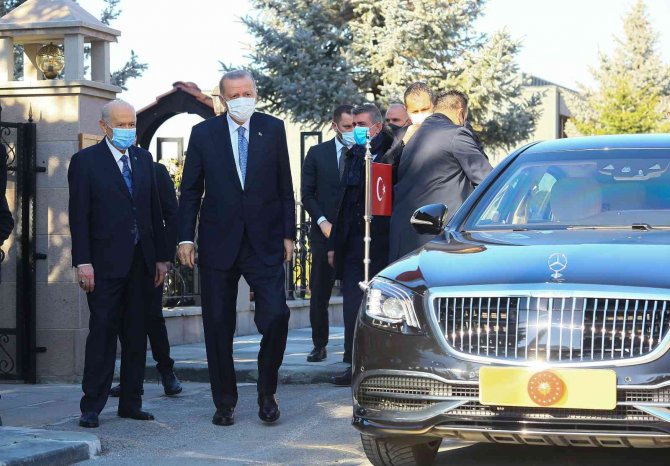 Cumhurbaşkanı Erdoğan, Mhp Lideri Bahçeli’yi Ziyaret Etti